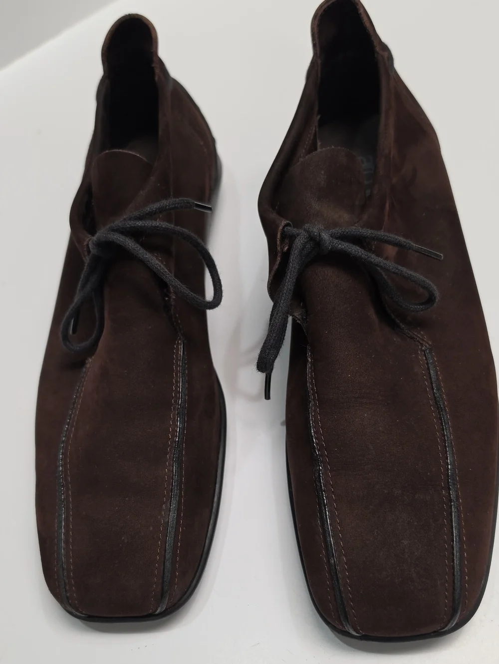 Arche France Dark Brown Suede Square-Toe Lace-Up Loafers / Oxfords - Size 10